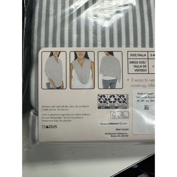 Secret Treasures Nursing Cover‎ Up NWT XL - 3XL gray white stripes size 16-22 - Picture 6 of 6